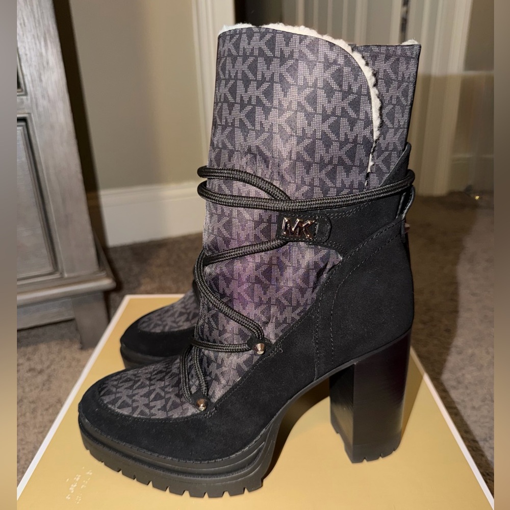 Michael Kors Culver Mixed-Media Platform Boot - Picture 4 of 11